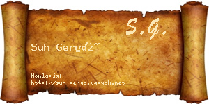 Suh Gergő névjegykártya